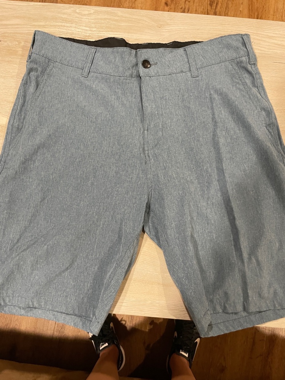 Men's Flat Front Light Blue Shorts - Classic Summer Style